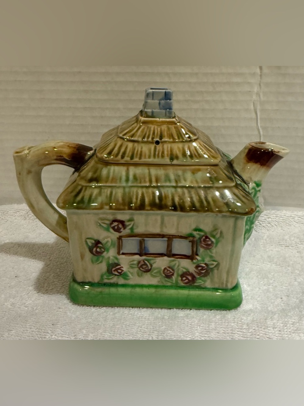 Vintage Cottage House Shaped Teapot